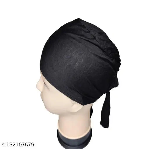 Black cotton hijab cap, pack of 2