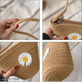 Light brown woven women's purse, small shoulder bag