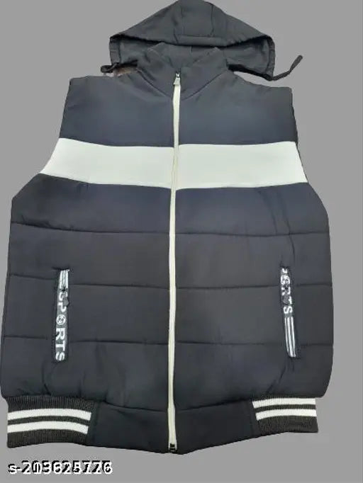 Blue and white zip-up jacket with white stripes on hood for kids, under 300