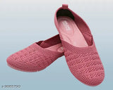 flynet baleno_peach mesh ballerinas, textured slip-on women's shoes from FootForward offering comfort and style in various sizes (IND-5, IND-6, IND-7, IND-8) made in India
