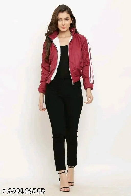 Polyester three-piping jacket, solid color, long sleeves - multiple sizes available (India origin)
