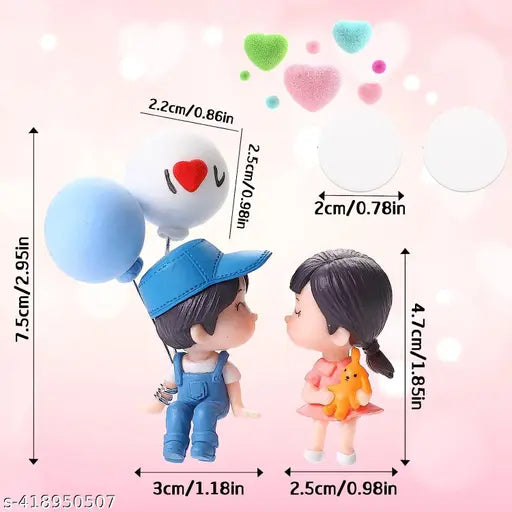 HATAKE cartoon couple figurines, colorful car dashboard accessories for auto interior decoration and gift