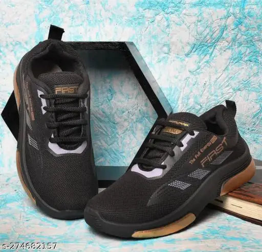 Lace-up sneakers, black color, suitable for both boys and girls