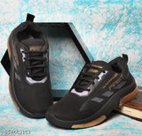 Lace-up sneakers, black color, suitable for both boys and girls