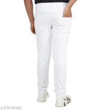 Stylish men's denim jeans (size 28/30/32/34/36), solid pattern, Indian-made