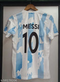 Argentina Football Jersey, poly blend, short sleeves, printed net design. Size XL (42 in chest, 29 in length), suitable for a stylish fit during play