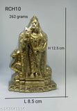 Gold-painted poly resin Murugar statue by Rishi Crafts, highly detailed with intricate designs - ideal for living room decor or gifting