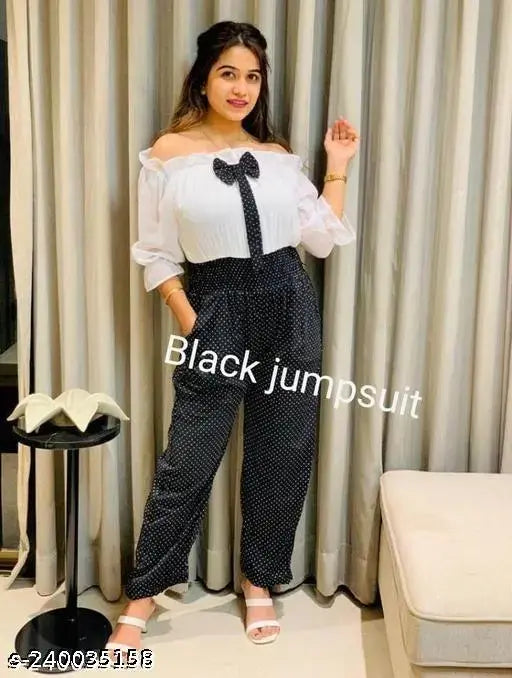 Georgette printed net jumpsuit, three-quarter sleeves for women, India-origin fashion