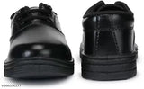 Black leather school shoes with laces
