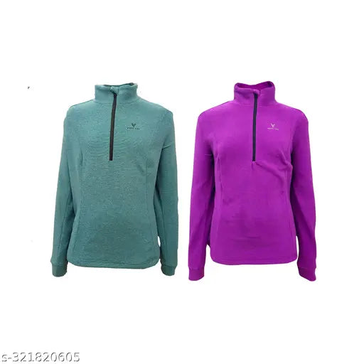 Cotton blend printed sweatshirt for women, long sleeves and XS size (18in bust, 23in length)