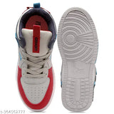 Asian TARZAN11KIDscLGRYNVYRED sneaker, white sole, red toe box, velcro straps
