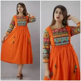 Trendy rayon a line printed anarkali kurta women's solid