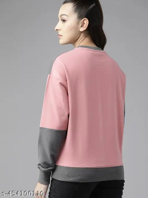 Colorblocked cotton full sleeve top for women and girls, perfect for fall and winter