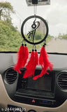 Wooden art decoration MAA HEART OFF QUEEN, handmade Indian dream catcher for car, home, window & garden, positive vibes
