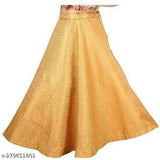 Gold satin chiffon skirt