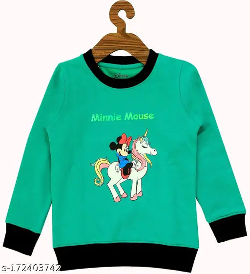 Agile Fancy wool sweatshirt for girls, solid design in sizes 7-8 & 8-9 years, made in India