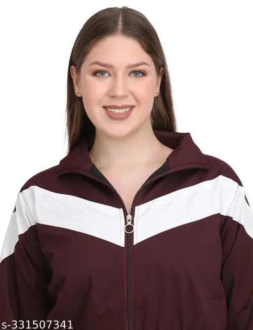 Dripfit Cozy Urbane Ravishing XL Winter Bomber Jacket - Colorblocked polyester, long sleeves, women's oversized bomber jacket on mannequin in winter scene