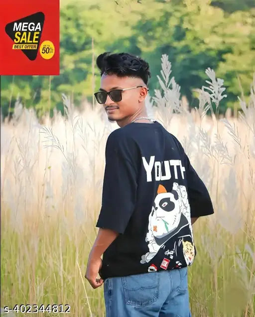 Men's large cotton blend polo t-shirt in Polo Matty fabric, featuring printed design. Single item from India
