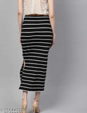 Black and white striped pencil skirt