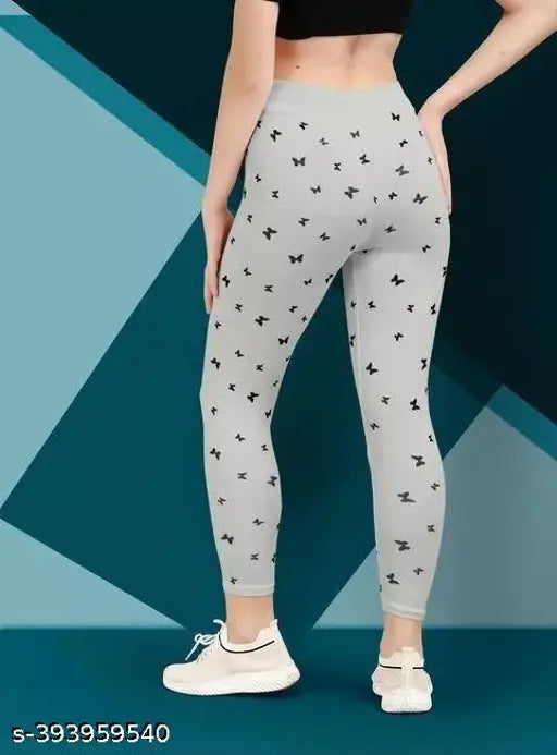 Women's printed cotton blend jeggings combo pack of 2 in various sizes - patterned net leggings for fashionable comfort