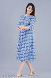 New rayon printed Gaither gown, three-quarter sleeves, vibrant combo – size S (36in bust, 47in length)