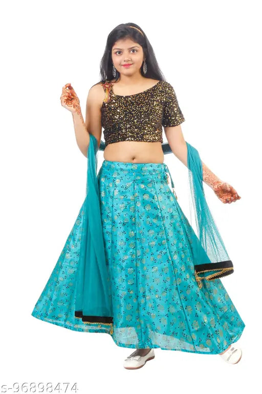 Blue velvet midi dress with floral embroidery, knee-length party outfit for baby girl, India origin