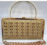 Gold clutch with a chain link design and multiple compartments