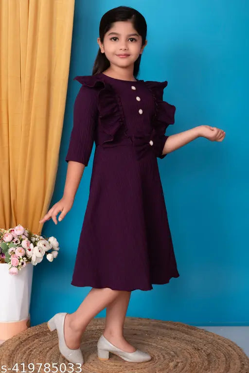 Purple chiffon ruffled dress