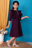 Purple chiffon ruffled dress