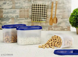 Blue plastic modular container set of 12, capacity 1500ml each, airtight for spices, sugar and tea, suitable for fridge and groceries