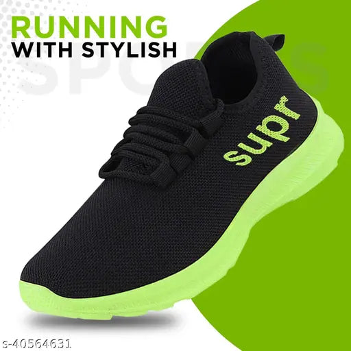 Green mesh sports shoes for boys, combo pack of 2