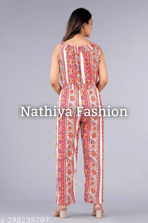 Printed rayon sleeveless dress, "Radhika" Indian style on mannequin