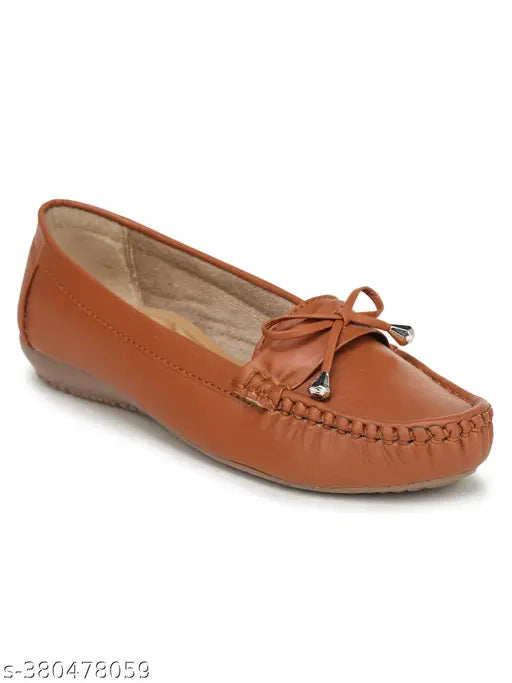 Stylish PU mojaris in brown, slip-on design for women and girls - Indian fashion footwear