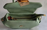 Lightweight sling bag for girls, single soft-hand handle and shoulder strap, easy lock, pastel Pista green color