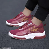 Red and white athletic sneakers for casual wear, slip on style
