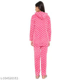 Woolen winter night suit by PALIVAL, free size, long-sleeved printed pyjamas top and bottom, warm Indian wool fabric