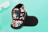 Cotton and PVC printed velcro casual boots for kids, im baby footwear with chu-chu sound music and soft strap for maximum comfort
