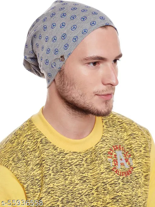 Multicolor cotton beanie caps by Vimal Jonney, men's fashion accessory from India