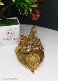 Metal Kuber Statue with Deepam Oil lamp - Feng Shui home decor for prosperity, wealth, and good luck (13cm x 6.5cm x 10cm)