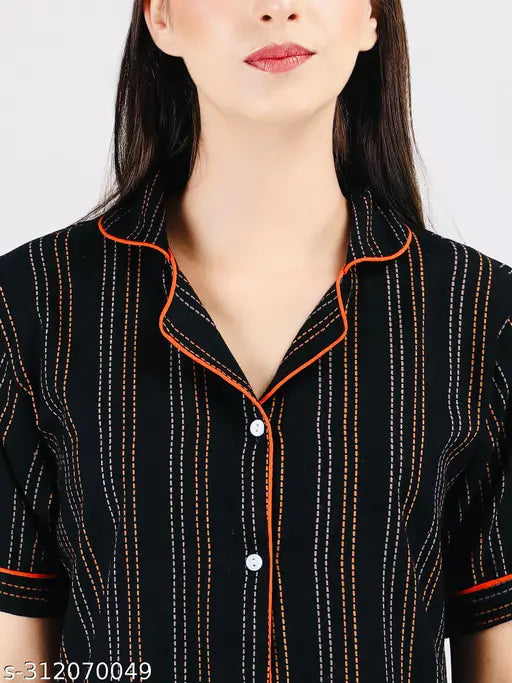 High-quality cotton printed night suit for women, available in various sizes from S to XXXL, ideal for all seasons