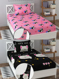 Multi-colored, soft cotton DEVICE Branded Prime collections Super Soft 2 Single sized Fitted ElasticBedsheet with 2 Pillow Covers (60X90 Inch), ideal for summer adult use, Mickey Mouse pattern