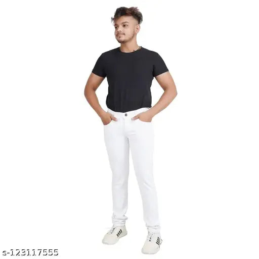 Denim pants for men, solid denim fabric, size 28/30/32 from Heaven Creation, India