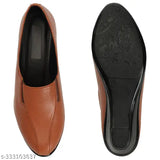 Textured synthetic ballerinas in T39-Tan color, featuring closed backs and Indian origin