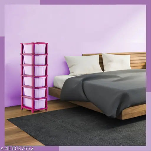 Magenta easy storage modular dresser with 6 compartments