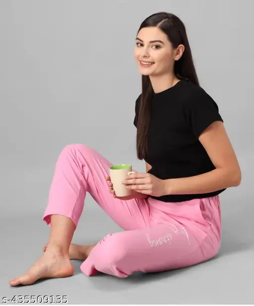 Trendy women's pink lounge pants