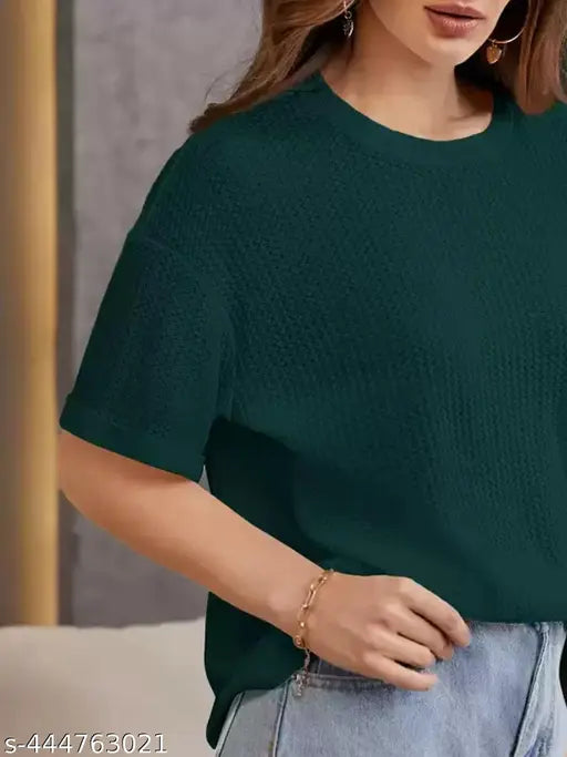 Casual Oversize Graphic Print Women Green Top