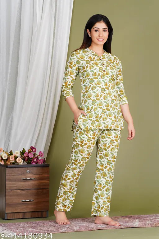 Multicolor cotton kurta pant sets, ethnic motif Women's co-ord set, One Amore western wear on display stand