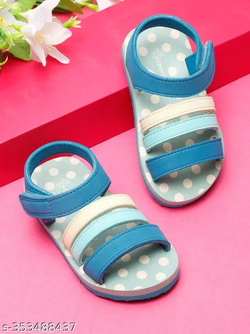 Teal blue strappy unisex sandals with adjustable ankle buckle, padded footbeds, and non-slip soles