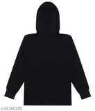 Boys Black Cotton Sweatshirts & Hoodies Pack Of 1
