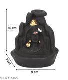 Resin Shiv Ganesha Smoke Backflow Combo with 101 pcs scented cones. Decorative incense holders for home, festivals, and gifts. Indian-made figurines